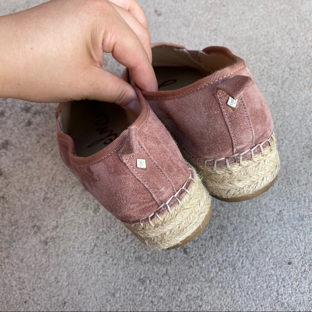 Sam Edelman Pink Suede Espadrille Platform Loafer - Picture 3 of 5